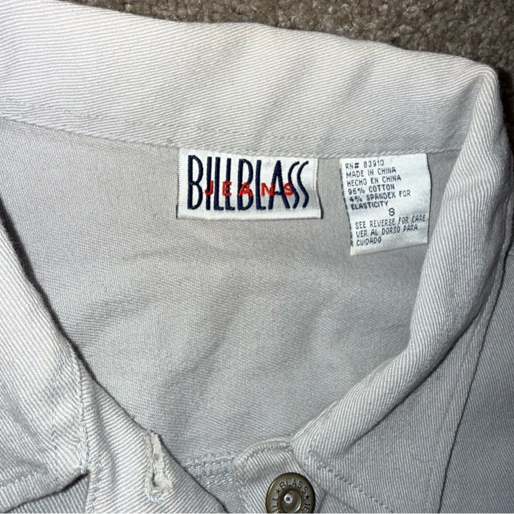 Bill Blass Jean Gray Denim Jacket 8 - Picture 5 of 6